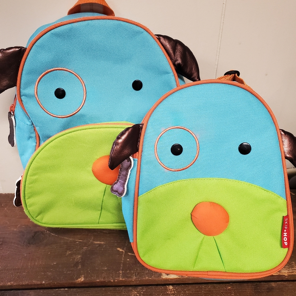 Skip hop dog backpack lunchbox set